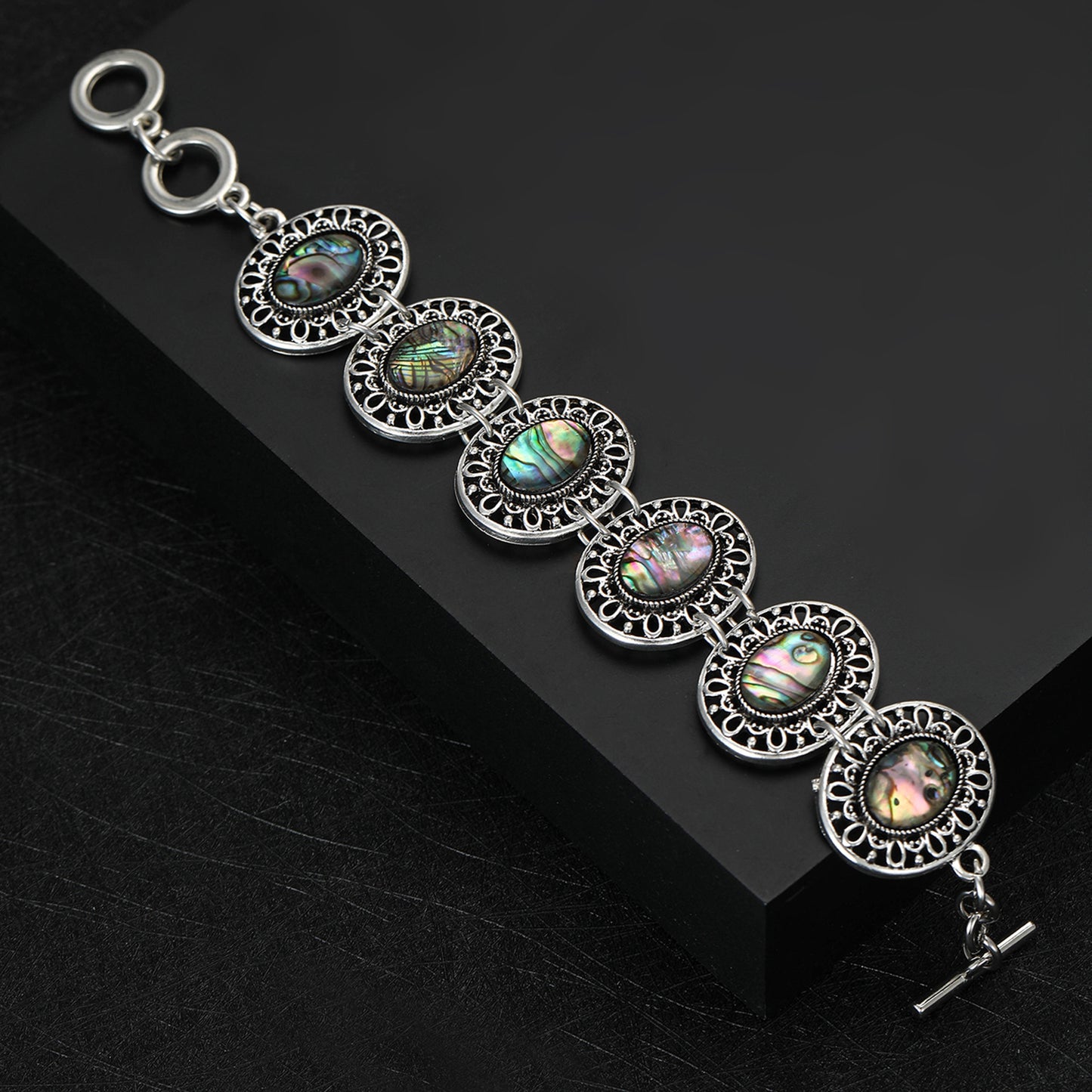 Palace Style Exaggerated Personalized Alloy Vintage Abalone Bracelet