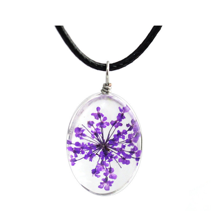 Spot Starry Glass Ball Time Stone Small Fresh Clavicle Chain Necklace