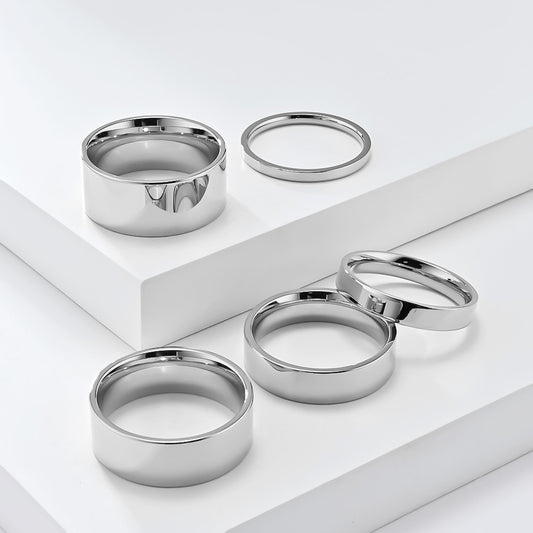 Glossy Cold Unisex Style Titanium Steel Rings