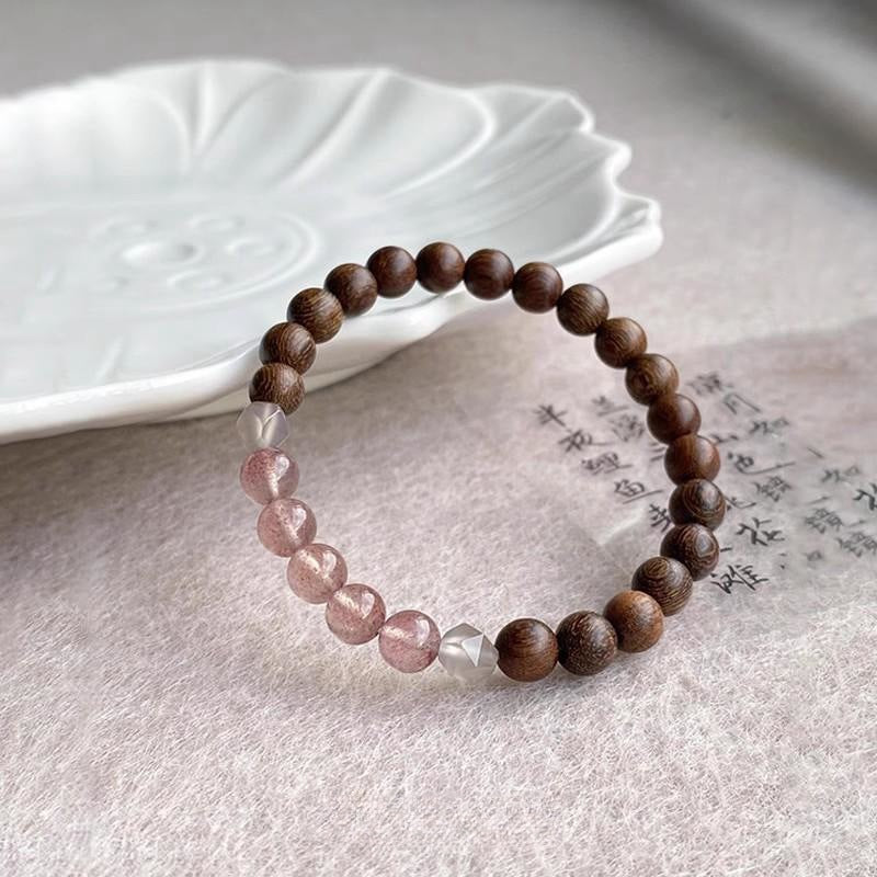 Dock Chinese Style Ebony Strawberry Beaded Bracelets