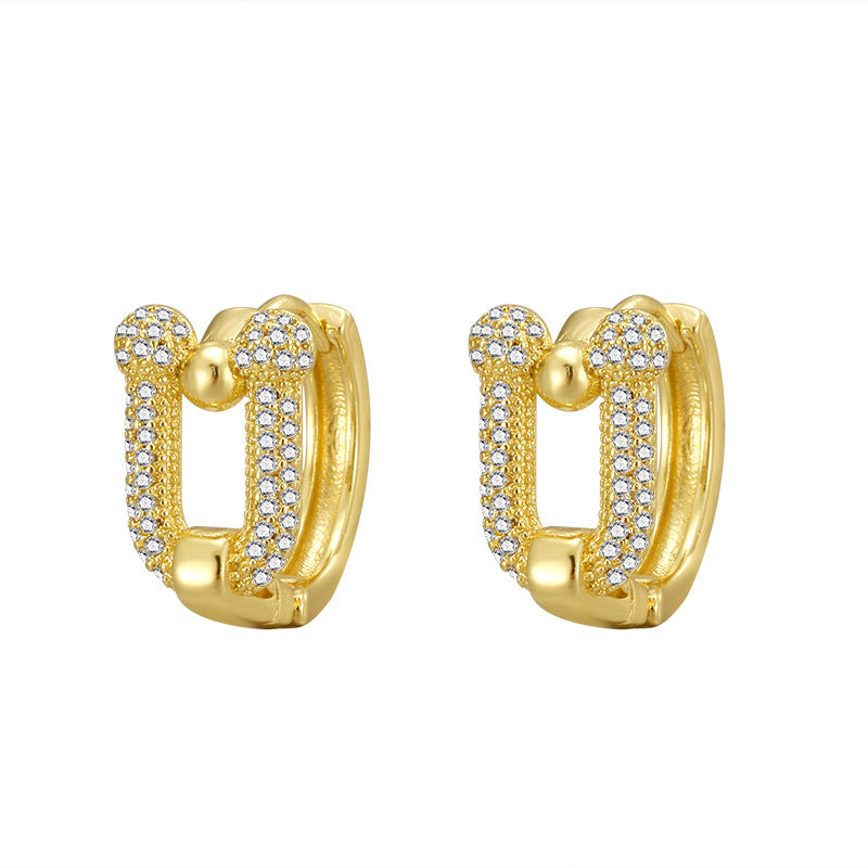 Zircon Vachette Clasp Shaped Single High-grade Light Ear Buckle