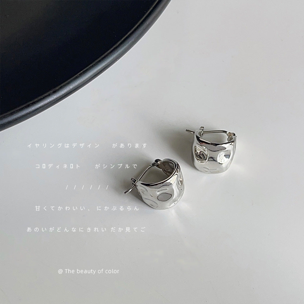 Cool Irregular Concave Geometry Clip Simple Temperamental Ear Buckle
