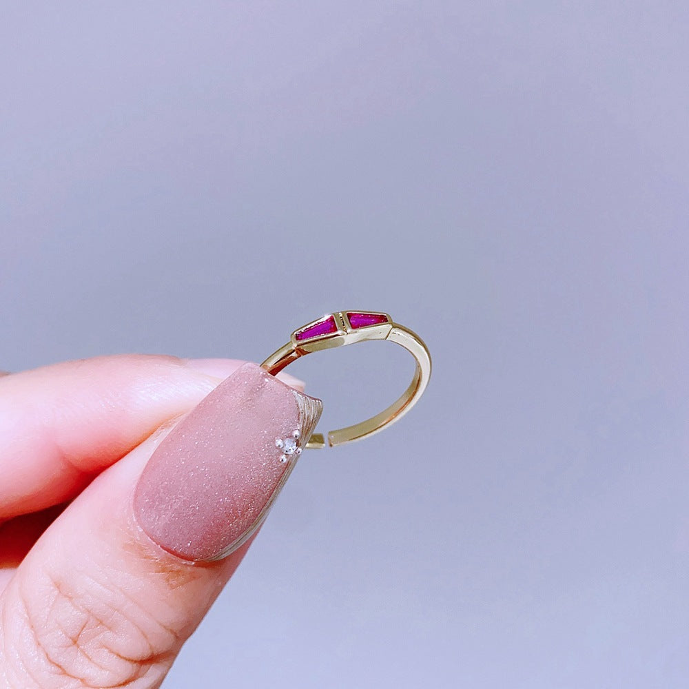 Light Luxury Minority Design Colorful Gemstone Rings