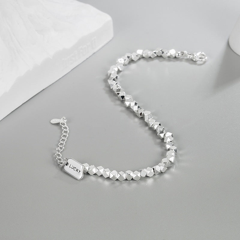 Small Pieces Of Sier Square Plate Female Summer Niche Design Bracelet