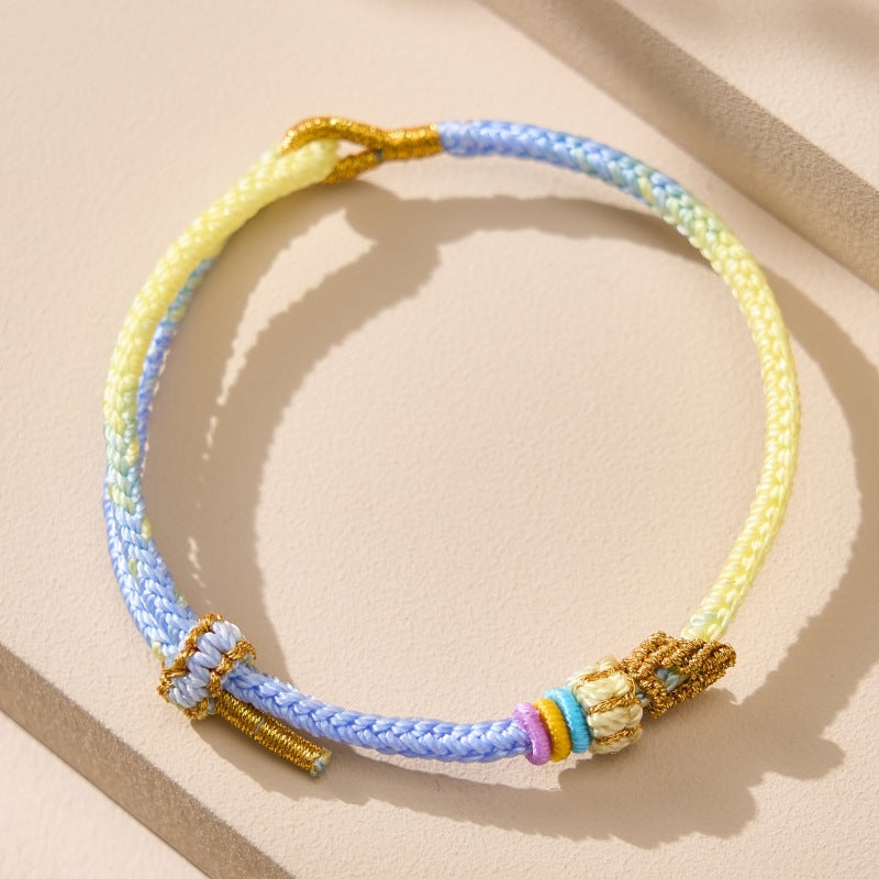 Women's & Men's Seven Braid Rope Successfully Landed Gold List Title Wearable Dragon Bracelet