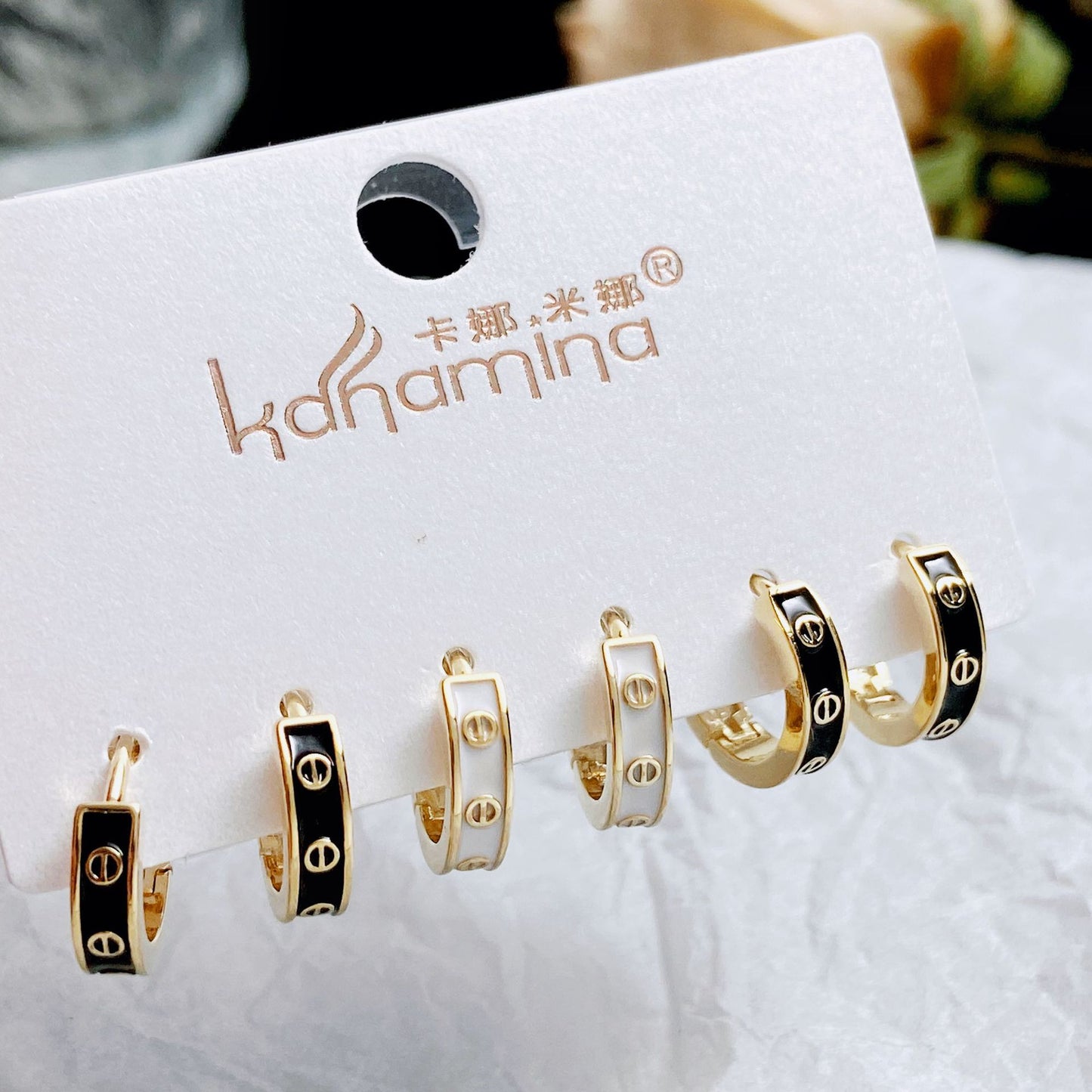 Golden Light Luxury Three Pairs Clip Temperament Wild High-grade Sense Ear Buckle