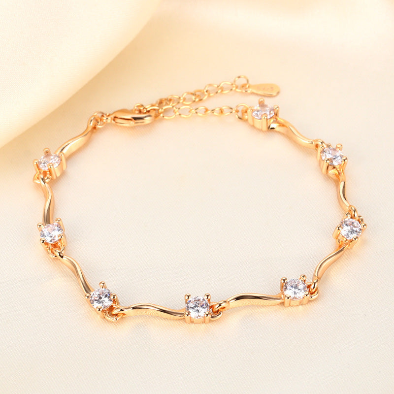 Irregular Wave Design Copper Plating Ladies Bracelet