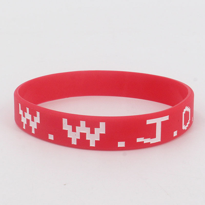 Women's & Men's Sports Style Silicone Concave Color Filling Adult Rubber Wrist Bracelet