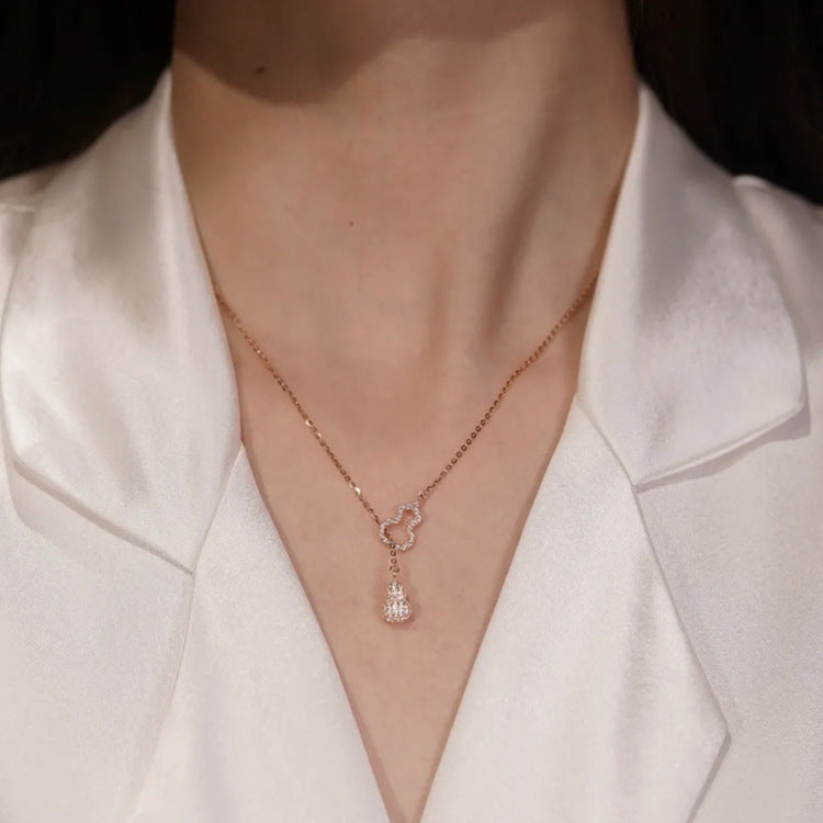 Fu Lu Happy Gourd Female Sier Necklaces