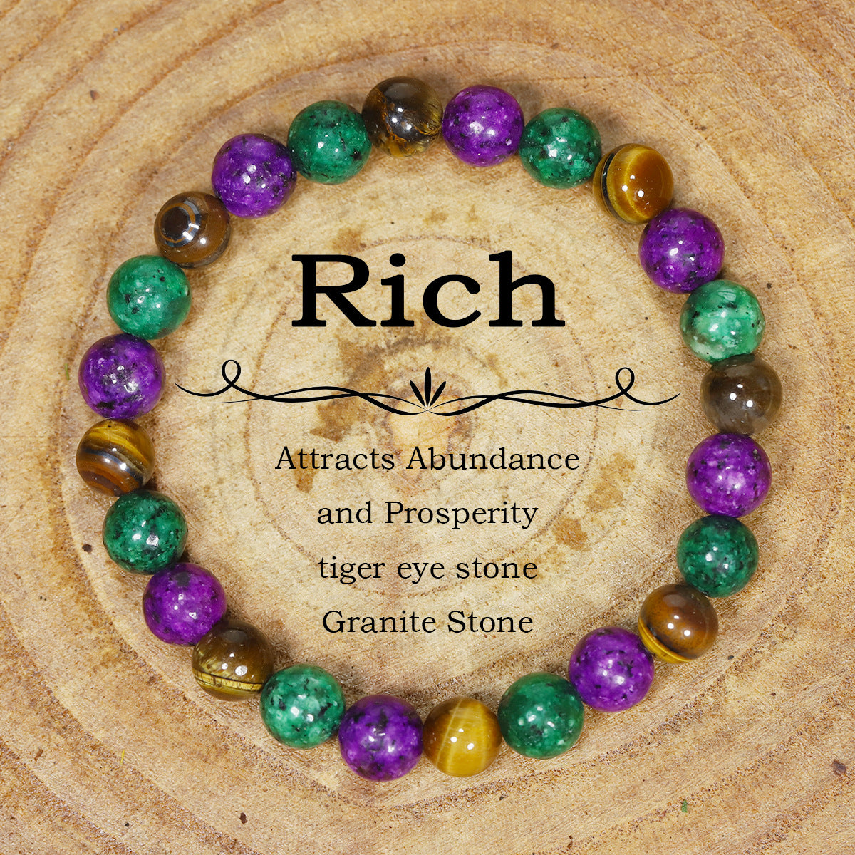 Tigereye Natural Stone Beaded Crystal Unisex Bracelet