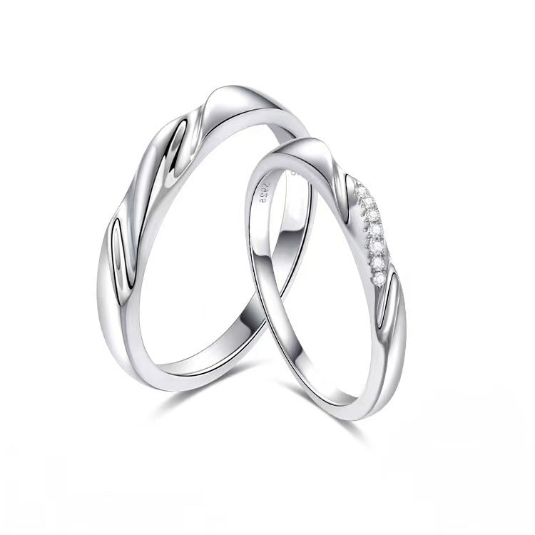 Mobius Strip Love Frequency Couple Open Adjustable Female Rings