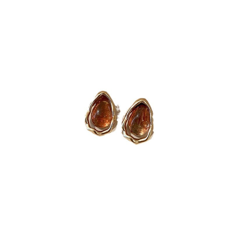 Needle Brown Irregular French Entry Lux Earrings