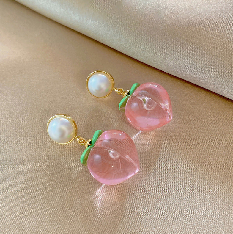 Women's Pearl Peach Fashion Temperamental Minority Design Rings