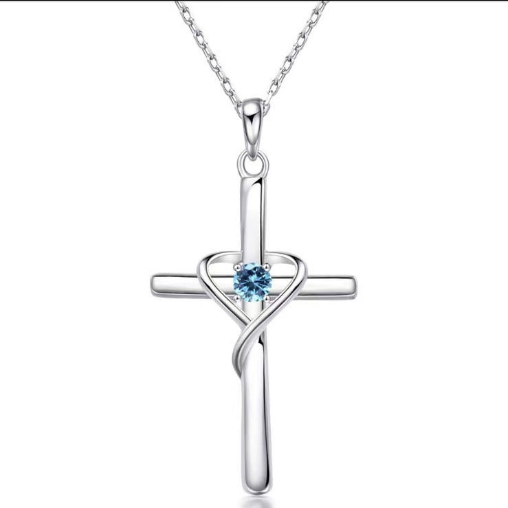 Women's Beating Lucky Heart Cross Love Light Luxury Pendants