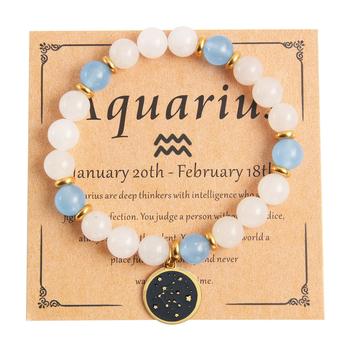 Beaded With Card Round Stainless Steel Gold Plated Drop Oil Bracelets