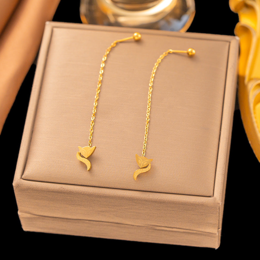 Steel Tassel Niche Design Hollow Heart Shaped Love Female Simple Ear Line