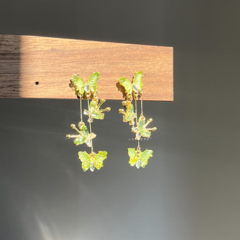 Women's Vintage Spring Butterfly For Fashionable Versatile Design Sense Earrings