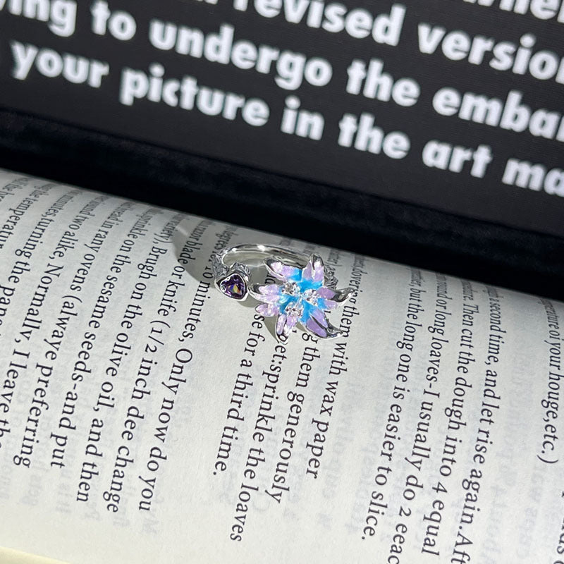 Mori Sweet Dopamine Color Texture Open Female Cold Wind Exquisite Rings