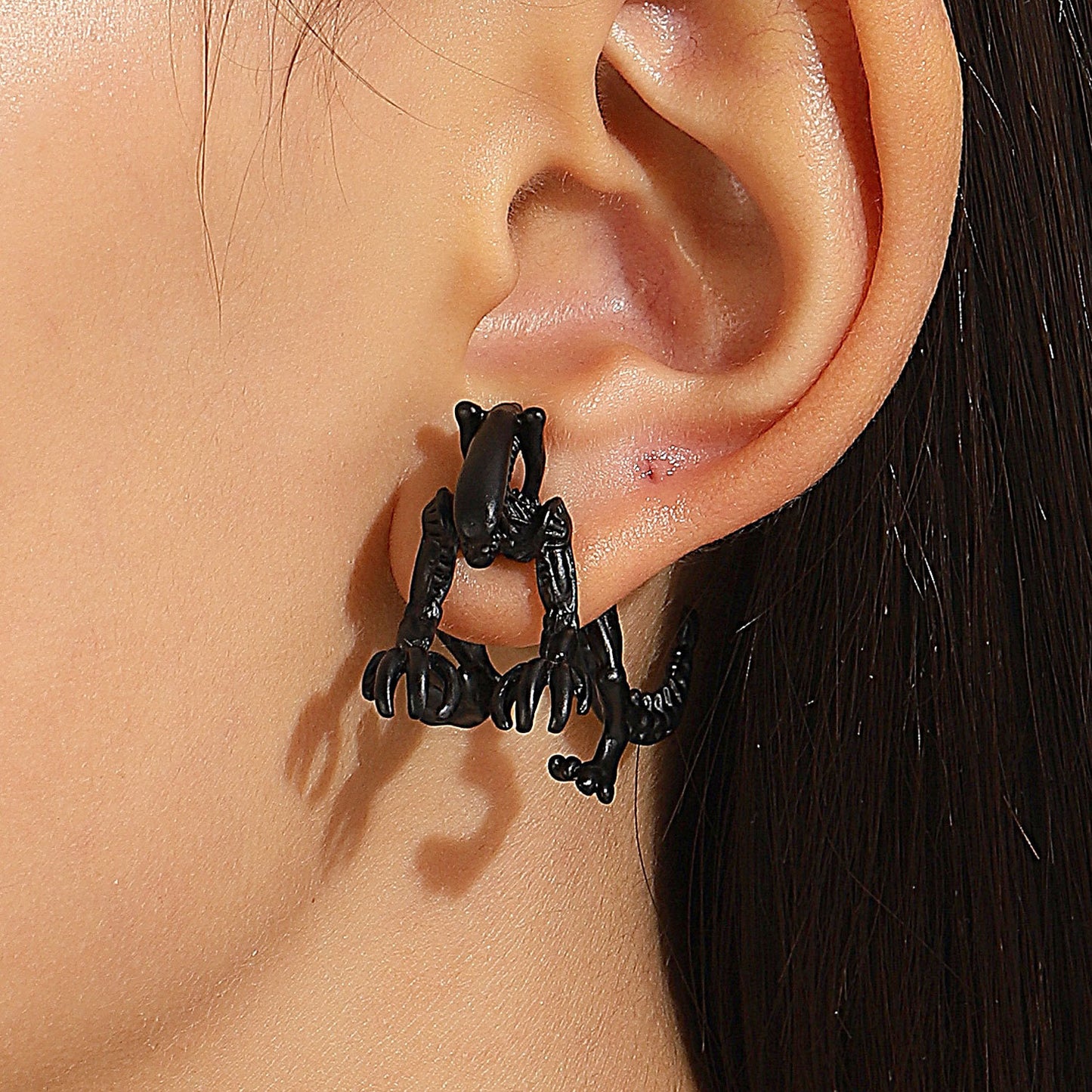 Leopard Cat Dinosaur Bone Alloy Piercing Earrings