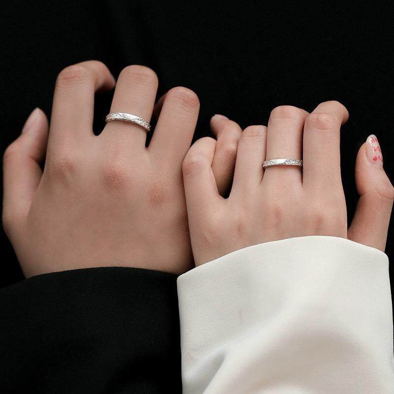 Texture Open Commemorative Gift For Girlfriend Boyfriend Rings
