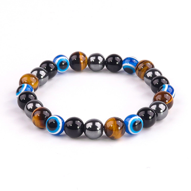 Evil Eye String Beads Woven Obsidian Bracelets