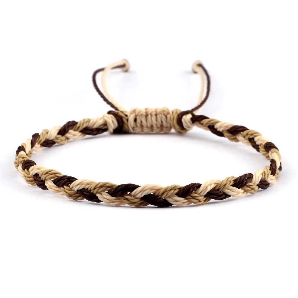 Creative Twist Weave Taiwanese Wax Handmade Hand Unisex Twin Bracelet