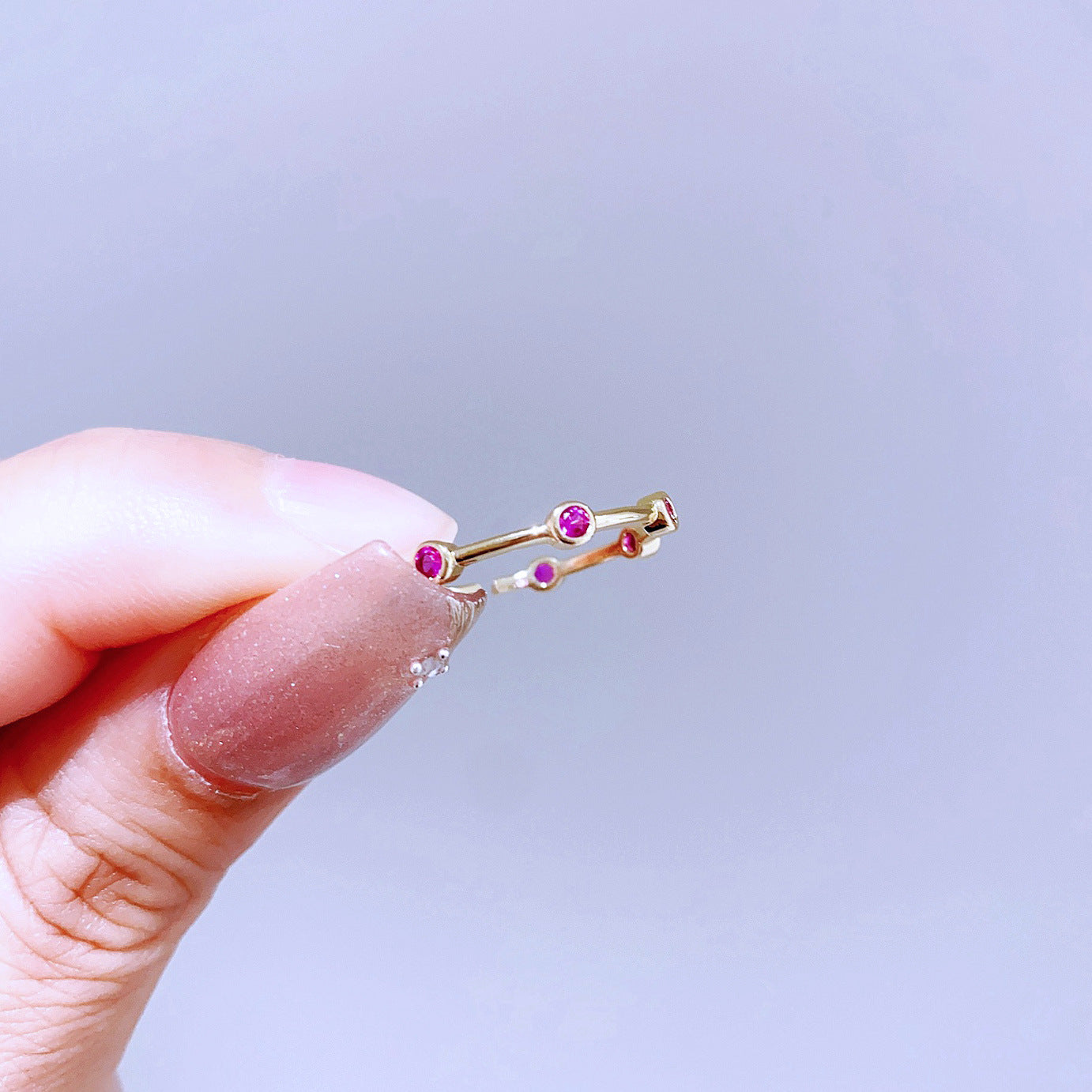 Light Luxury Minority Design Colorful Gemstone Rings