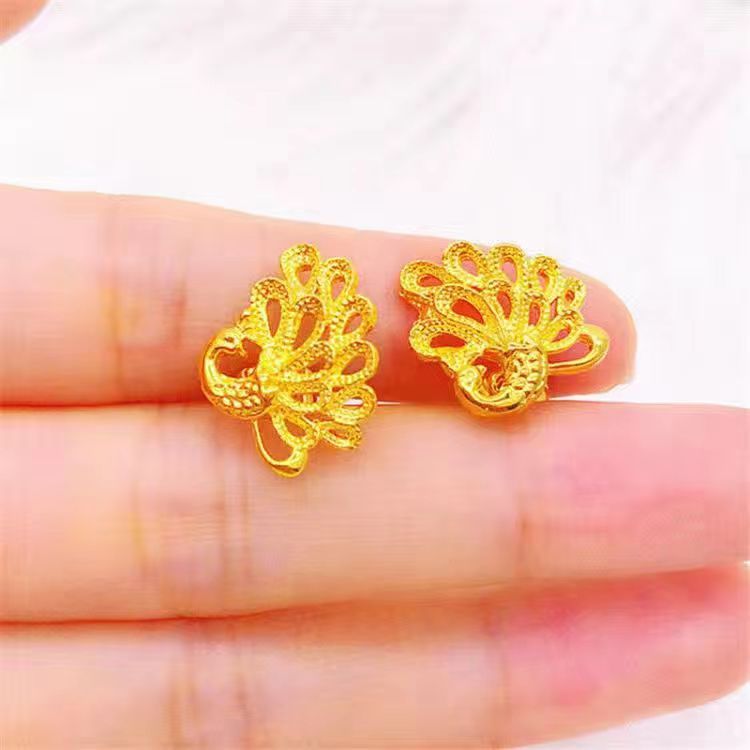 Women's Vietnam Placer Gold Rose Imitation Flower Love Rings