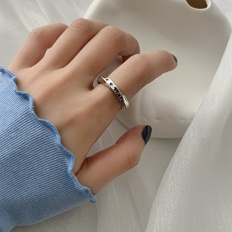 Stacked Vintage Female Design Simple Cold Rings