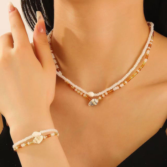 Hand-woven Colorful Beads Stringed Shell Conch Summer Bracelet