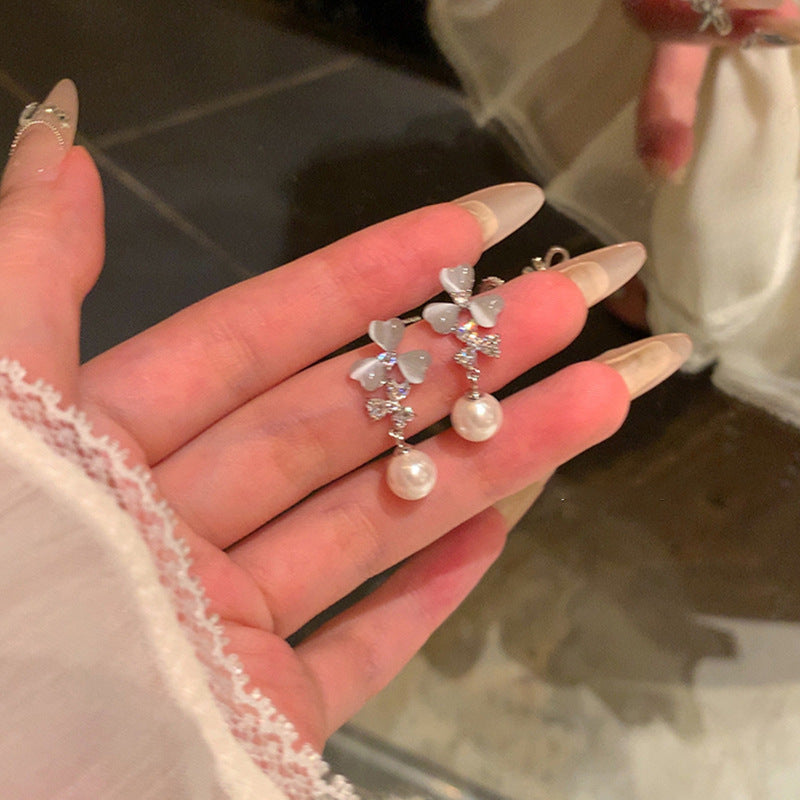 Women's Sier Crystal Flowers Exquisite Sweet Light Rings