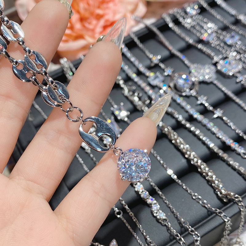 Camellia Bright Luminous Platinum Series Plated Zircon Super Flash Light Bracelet