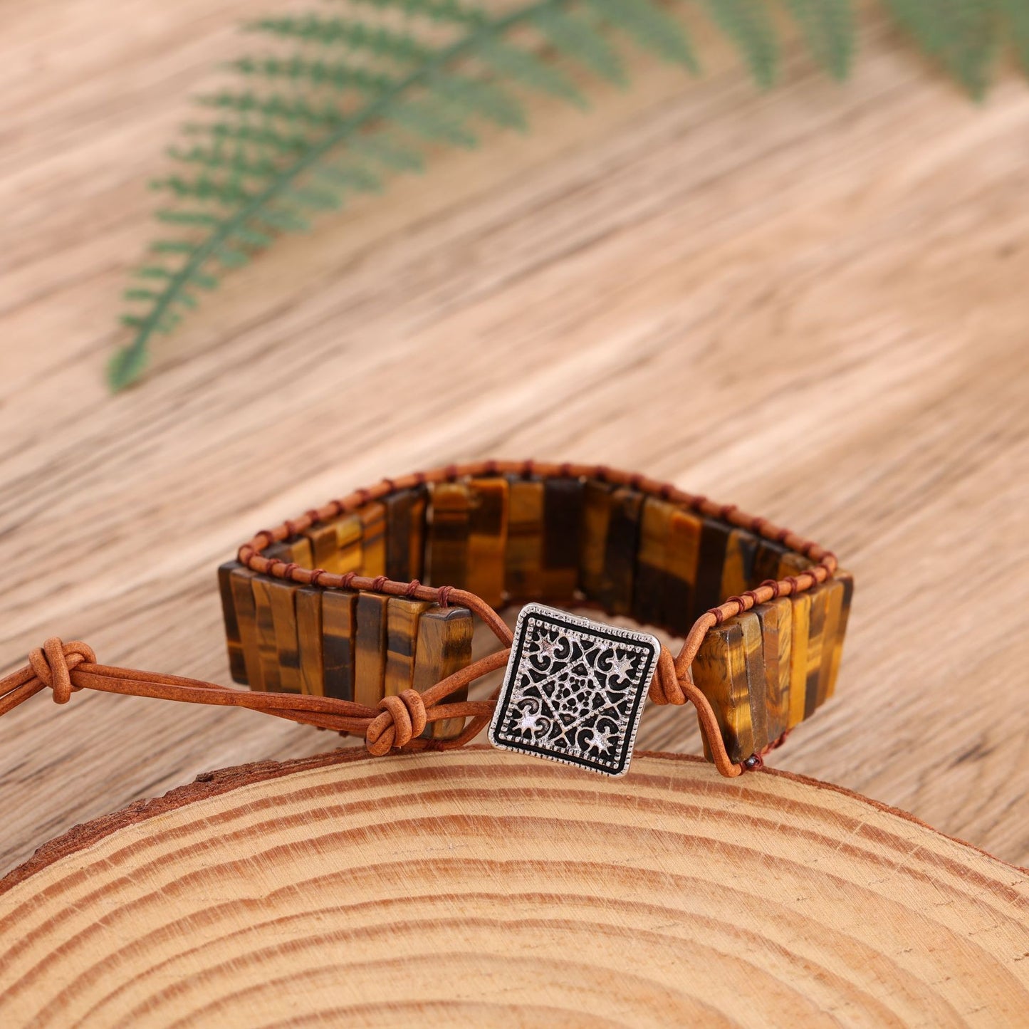 Natural Stone Imitated Handmade Woven Leather String Bohemian Bracelets