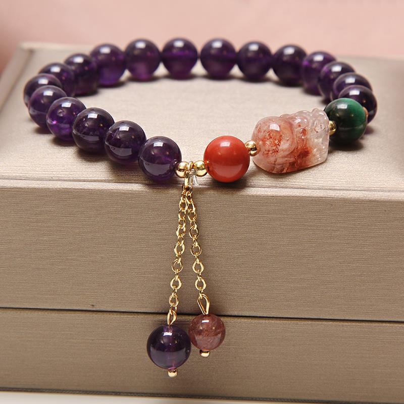 Freshwater Pearl Female Strawberry Quartz Fishtail Bracelets