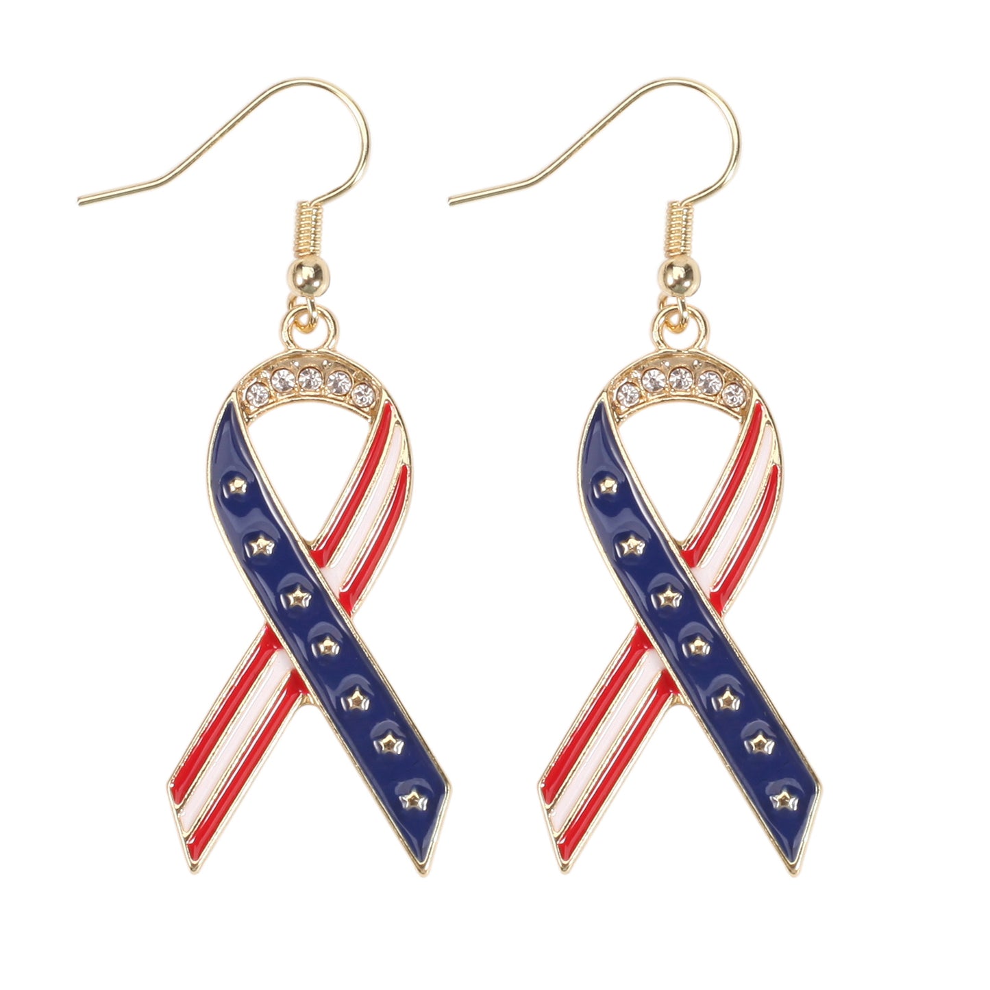 July Flag Independence Day War Veterans Earrings