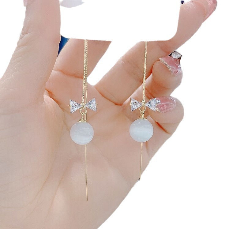 Opal Beads Long Gentle Fairy Lady Retro Ear Line