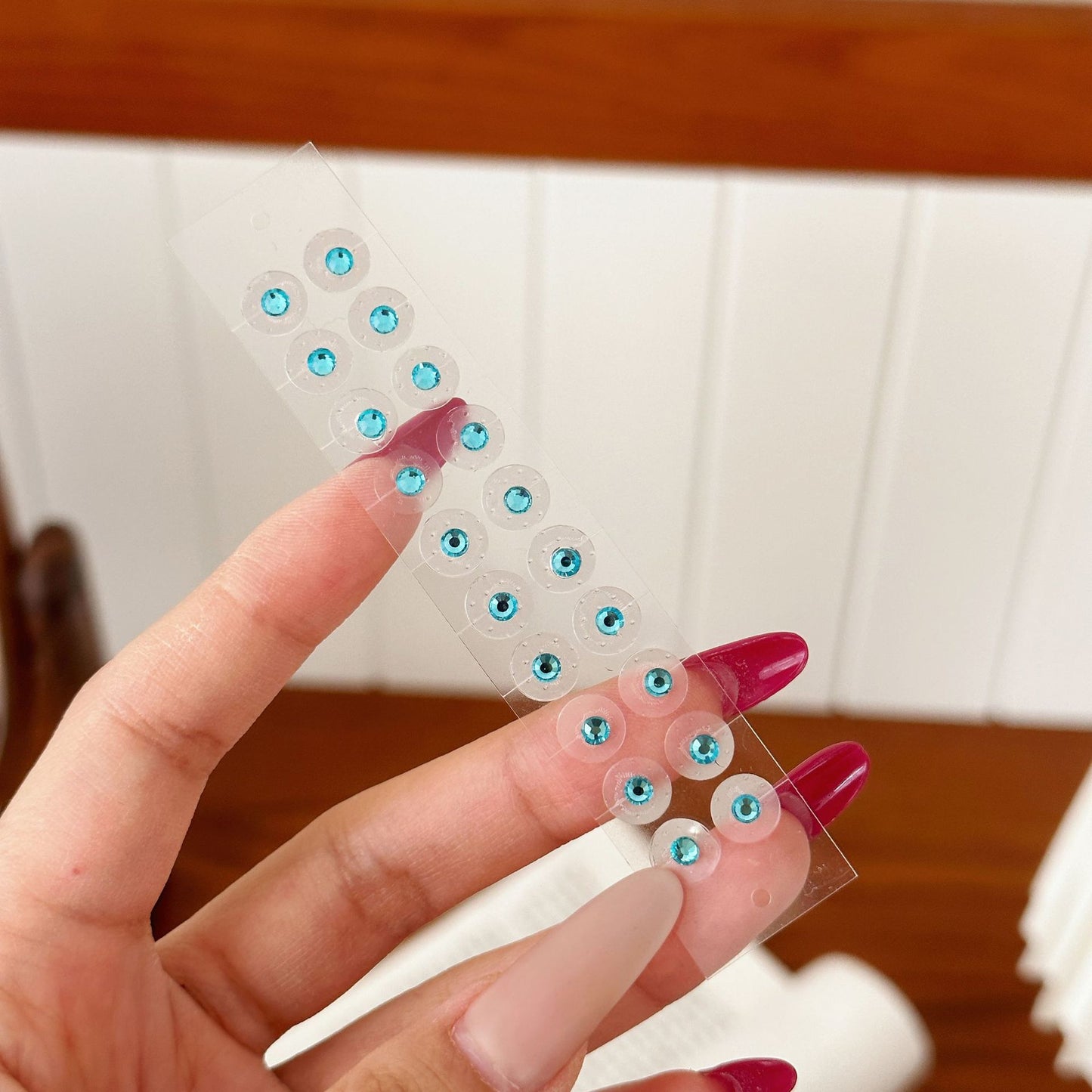 Fashion Auricular Point Sticker Crystal Ear Patch Bead Massage Stress Earrings