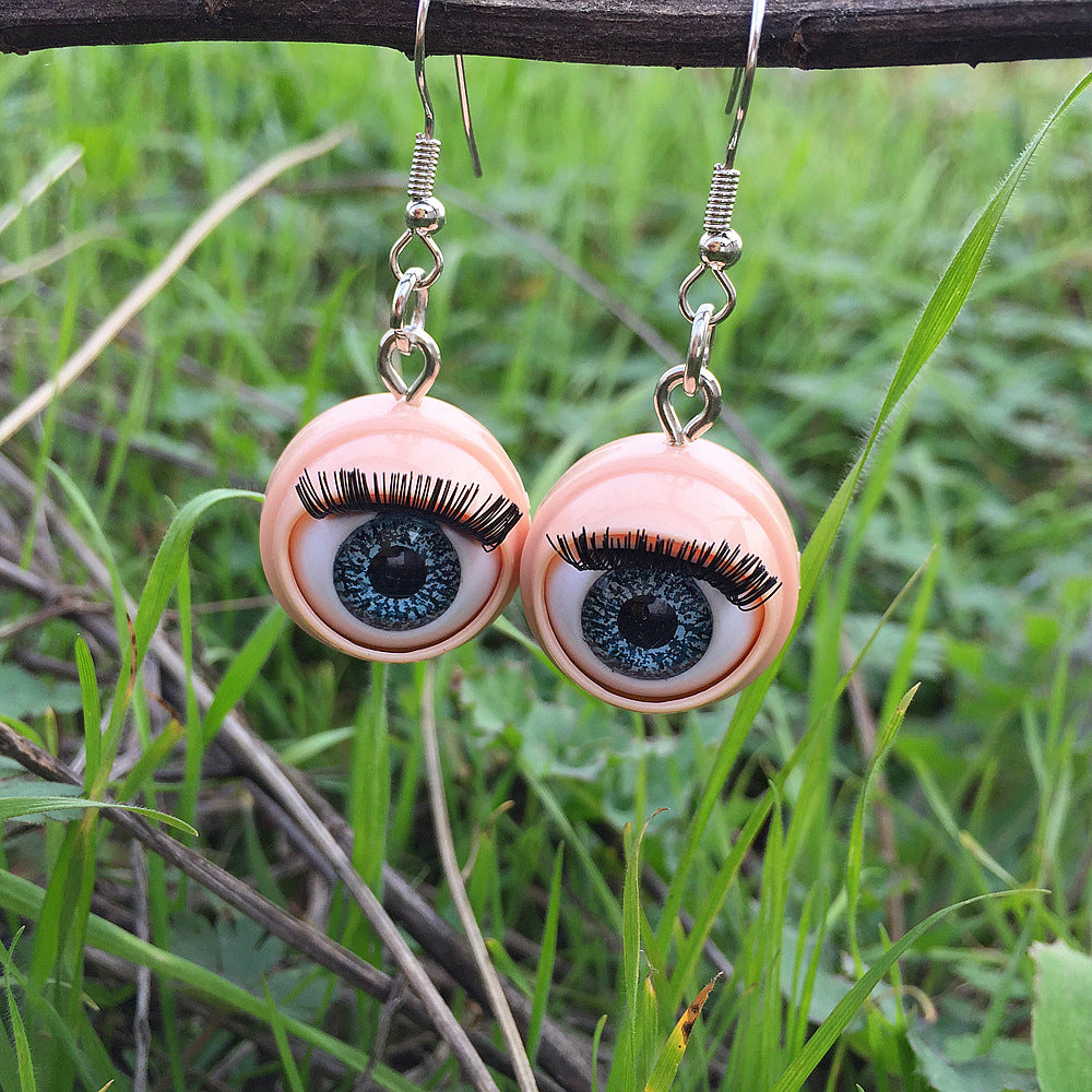 Quirky Ideas Personality Style Simulated Doll Eyes Eyelashes Eyeballs Rings
