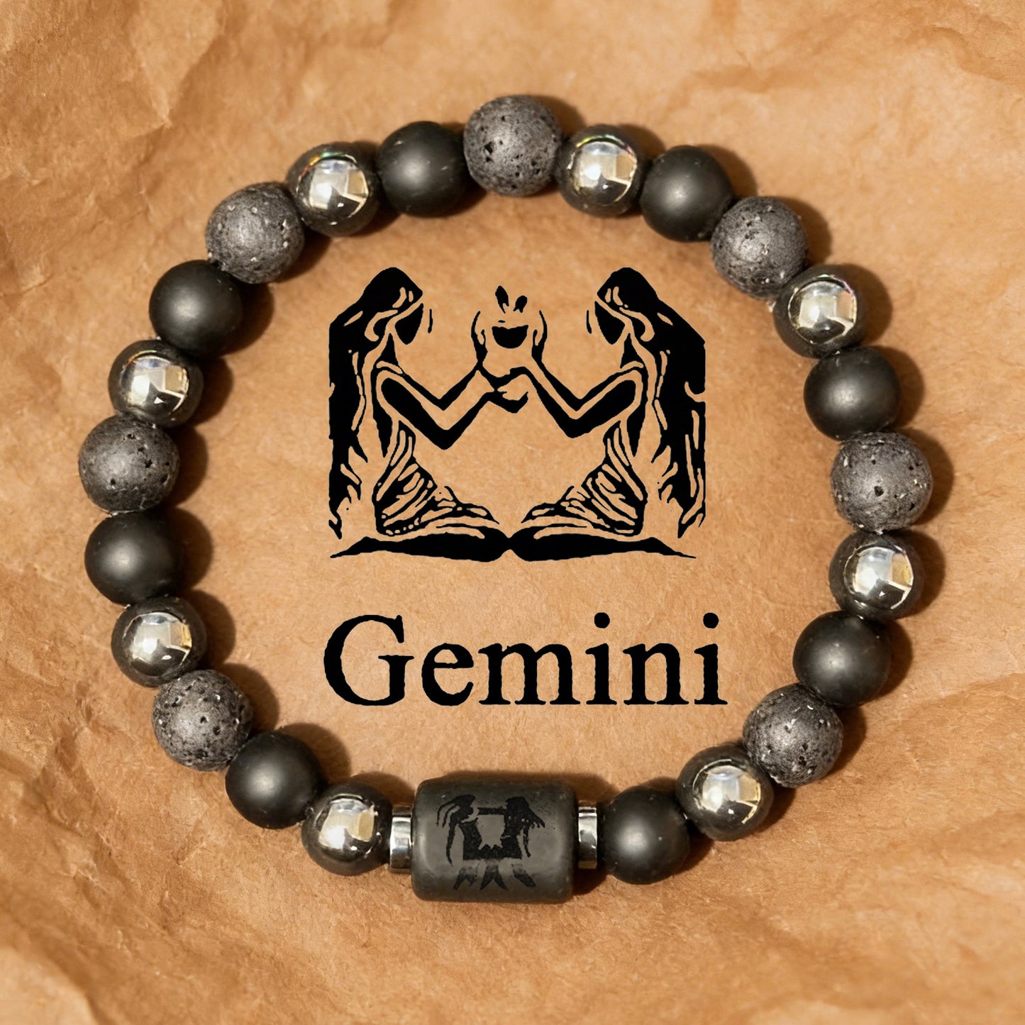 Planets Twee Constellations Natural Stone Blue Black Bracelet