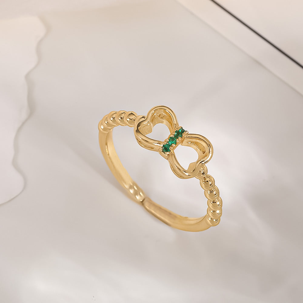 Women's Open-end Zircon Fashionable Classy Simple Cold Feeling Goddess Rings
