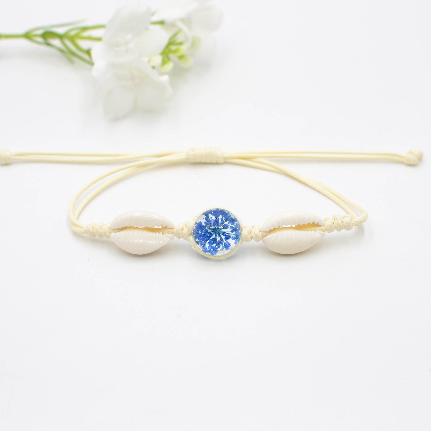 Natural Shell Dried Flower Real Hand Jewelry Woven Bracelets