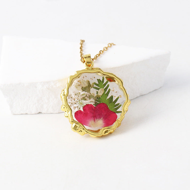 Flower Eternal Real Ornament Transparent Resin Pendants