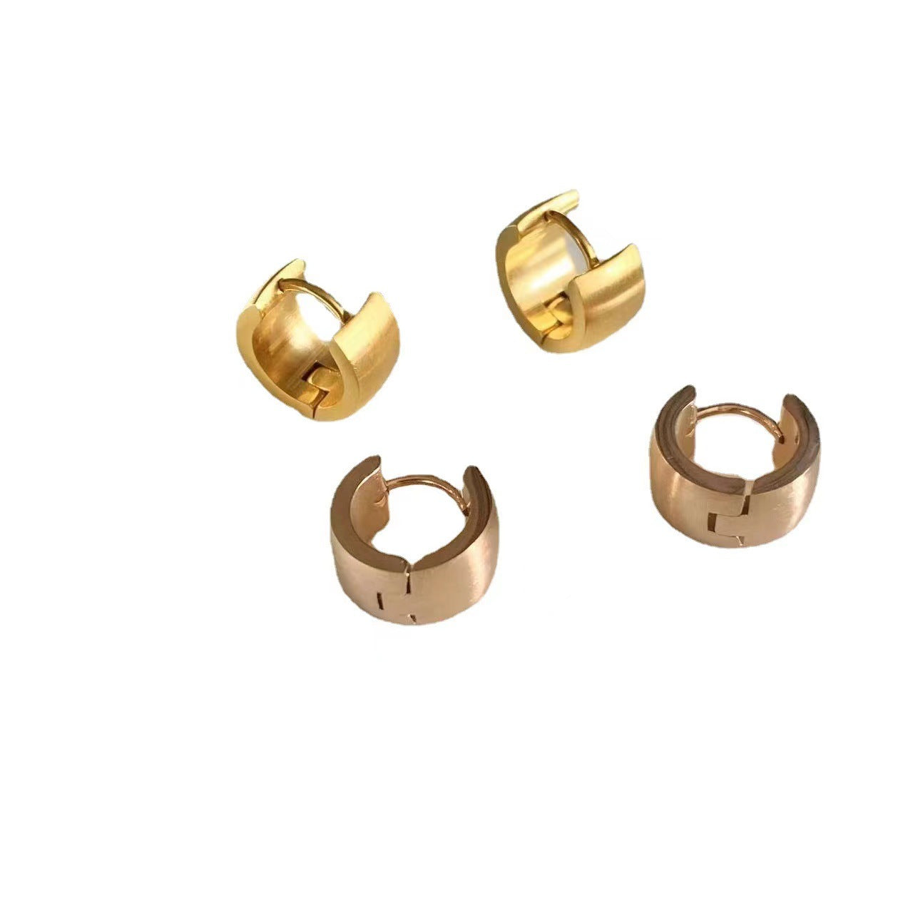Minimalist Brushed Clip Female Titanium Steel Rose Ear Buckle