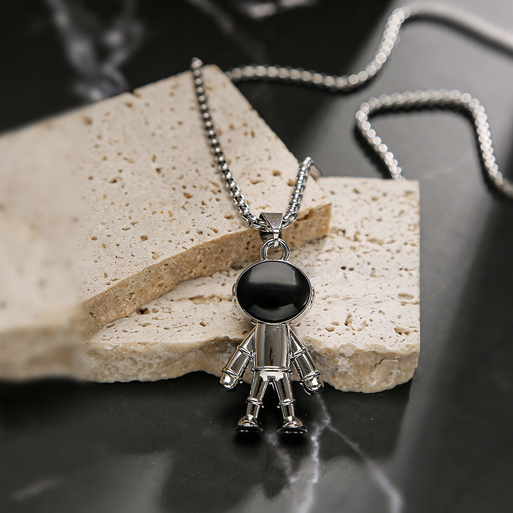 Men's Hop Trendy Cool Letter Korean Style Sweater Chain Necklace