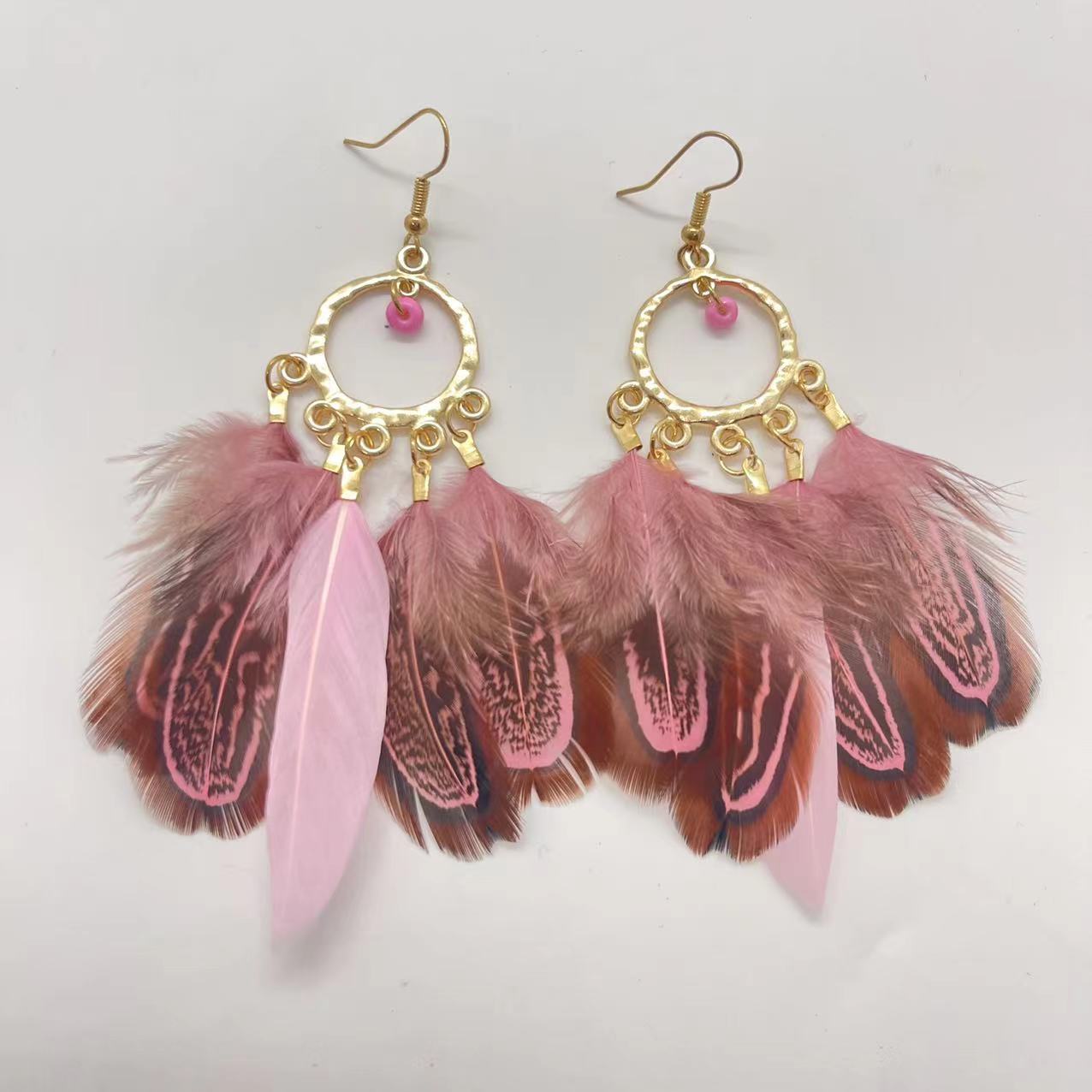 Women's Feather Yunnan Travel Vacation Retro Ethnic Earrings