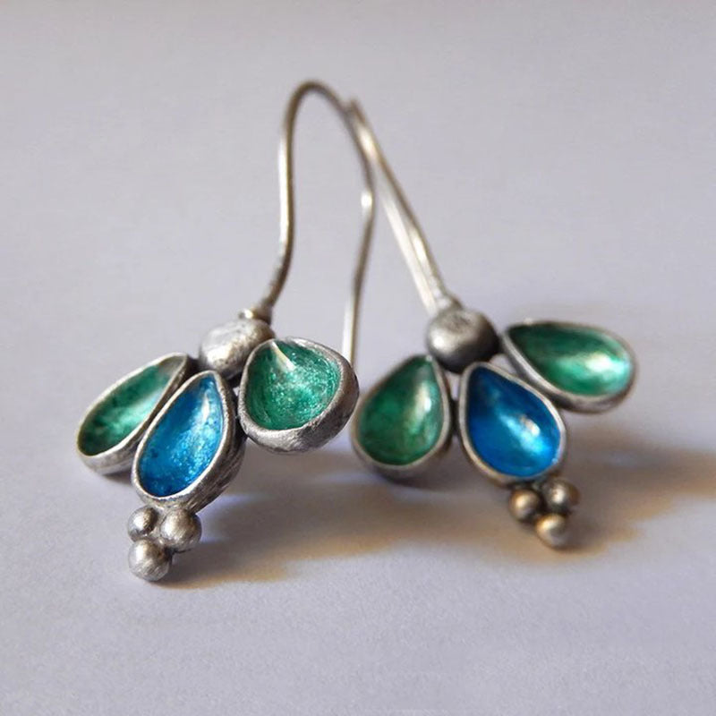 Durable Drop-shaped Blue Gem Handmade Drop Rings