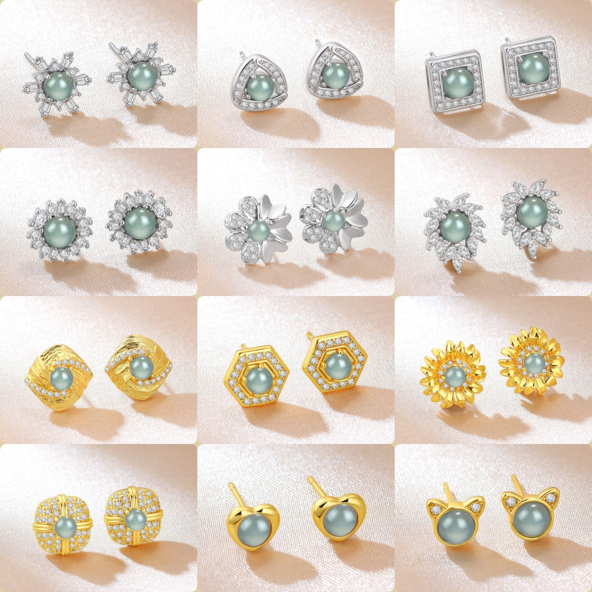 Natural Cargo Blue Water Jade Fashion Light Luxury High Sense Rings