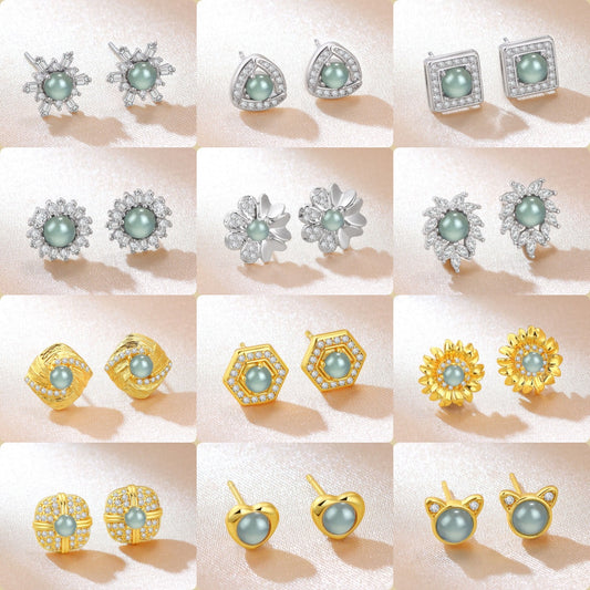 Natural Cargo Blue Water Jade Fashion Light Luxury High Sense Rings