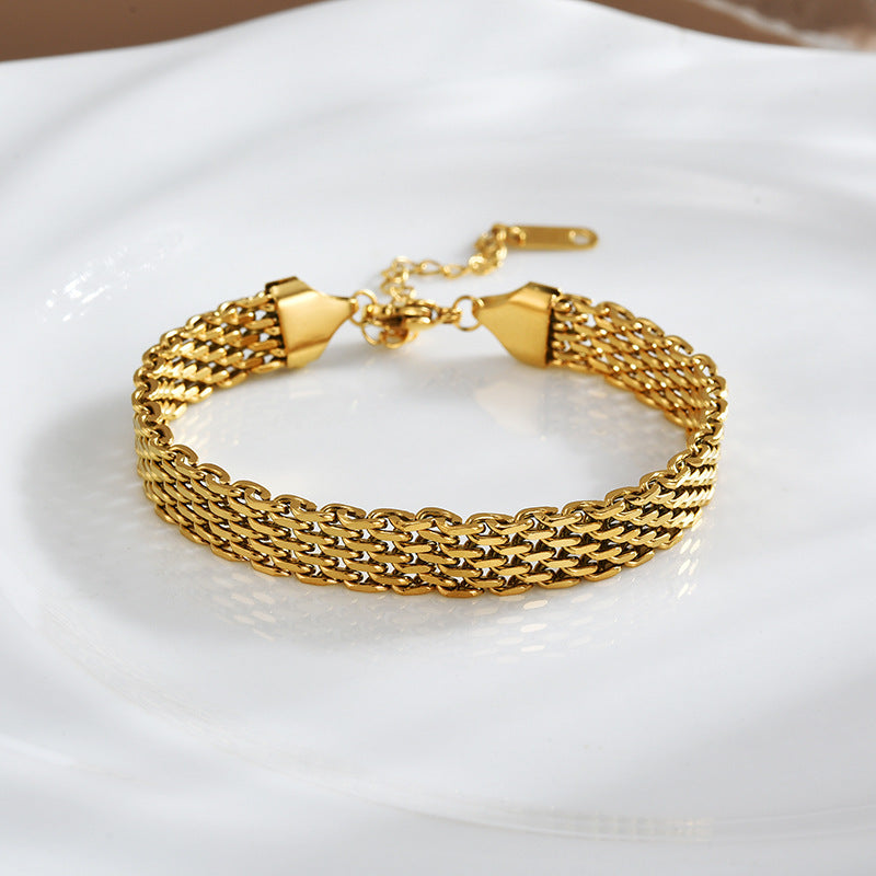 Woven Snake Bones Chain Light Luxury High-grade Titanium Steel Clavicle Necklace