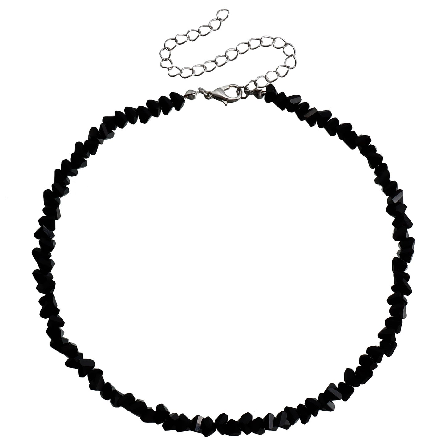 Women's Trendy Jewelry Personality Handmade Woven Beads Black Crystal For Necklaces